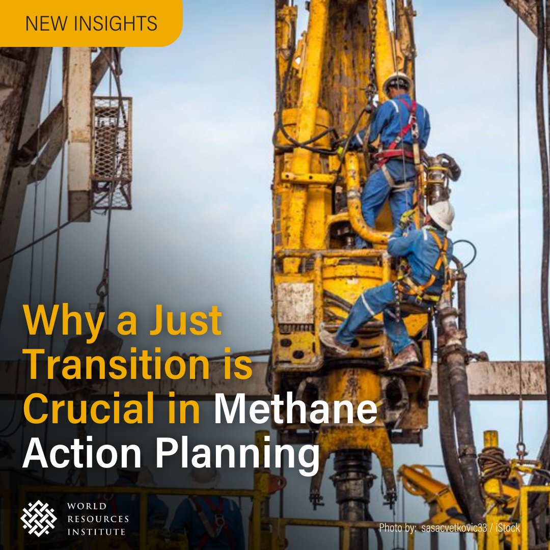 A #JustTransition is essential in #methane action planning. New insights from @WRIClimate looks at where existing methane action plans are falling short, and where they need to be to meet the 1.5 °C temperature goal: bit.ly/3xwF9h8