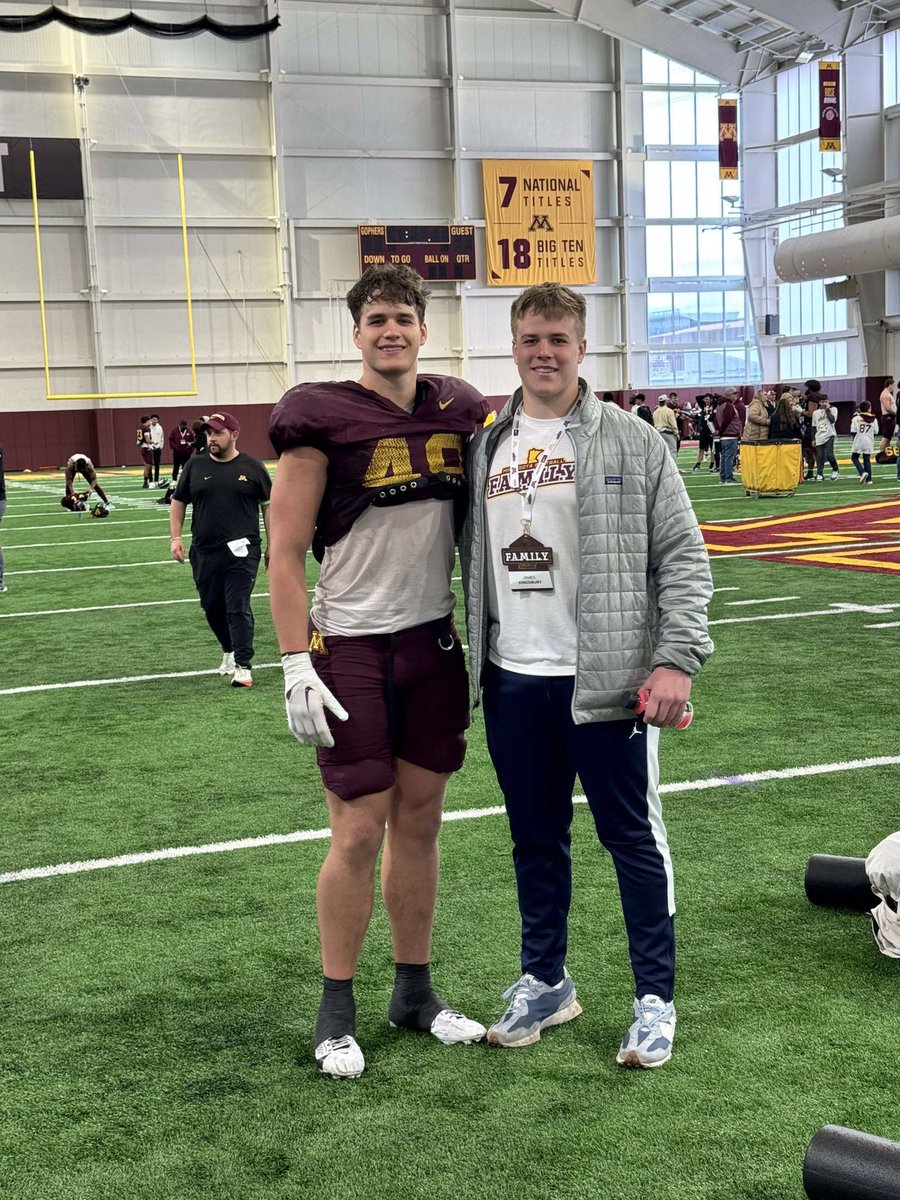 Great Weekend in Minneapolis 📍Can’t wait to get back for camp. @cjhetherman @GopherRecruit @StRitaFootball @MattKingsbury3 @CoachMHopkins