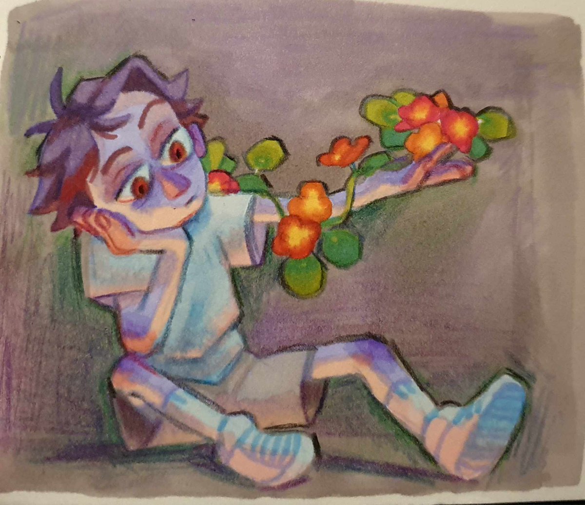 Drew a small oikawa for an anon on tumblr 🌱 My marker experimentation continues