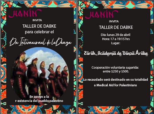 Si tienes ganas de aprender más sobre la cultura Palestina, su danza y puedes apoyar, este taller es para ti.

#PalestinaLibre #Dabke #DíaInternacionaldelaDanza