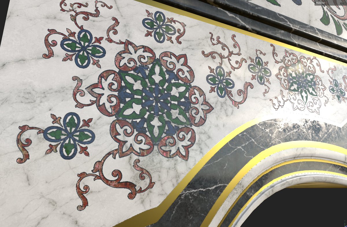 Experimenting on RGB ID Masks to create Flower Patterns Marble Layers inside Substance Painter.  
#3dart #3Dartist #substancepainter #3dmodeling #gamedev #indieartist #indiedev <a href="/Bitcoin/">Bitcoin</a> 
Will be moving this to the UE5's new Material Editor for Post-Processing #ue5 <a href="/UnrealEngine/">Unreal Engine</a>