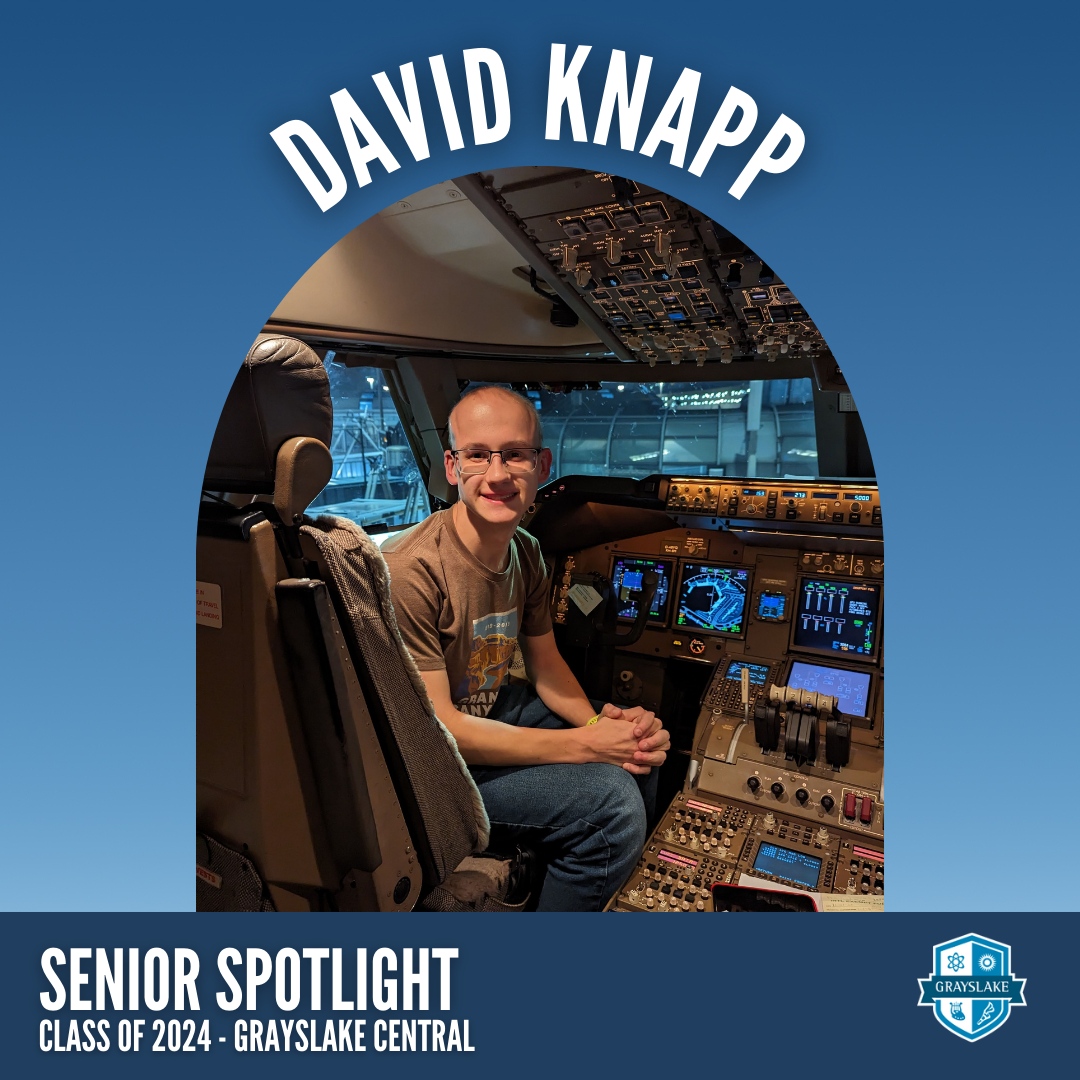 Grayslake127's tweet photo. Senior Spotlight: David Knapp 🎓 David is off to Southern Illinois University for Aviation Flight &amp; Management. He treasures his lessons from Personal Finance. Inspired by Mr. Plach &amp; enriched by Sociology &amp; Civics, he sees himself piloting in 10 years.

#D127 #D127GetsReal https://t.co/AGairilhdb