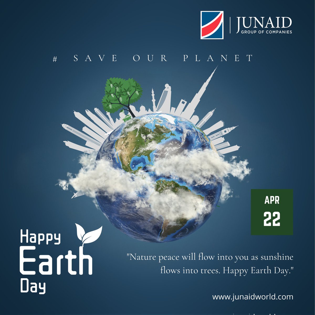 JUNAIDGROUP's tweet photo. "Today and every day, let's join hands to protect our precious planet. 🌍💚 Happy Earth Day! #EarthDay #ProtectOurPlanet #SustainableLiving" https://t.co/0dufzV6jGn