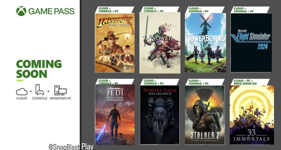 SnapBlastPLAY's tweet photo. 🟢 COMING SOON: To Xbox Game Pass https://t.co/xqMa7wL5zM