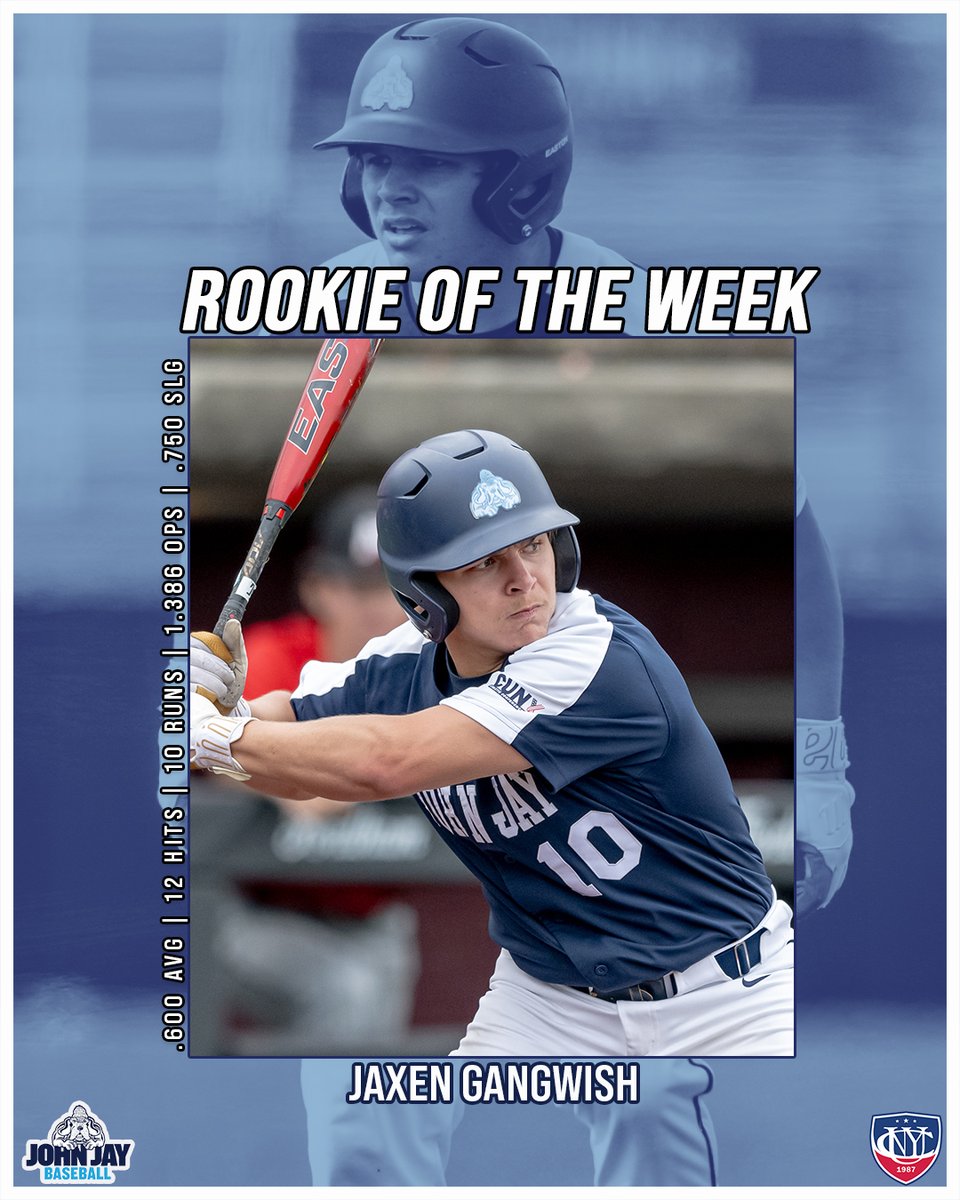 @CUNYAC @BaruchAthletics @CCNYSports Congratulations to this week's @CUNYAC Player and Rookie of the Week selections: 

Santo Anzalone - Player of the Week
Jaxen Gangwish - Rookie of the Week 

#GoBloodhounds | #cunyac | #d3baseball