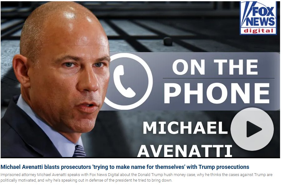 Fox News sure has done quite the about-face on Michael Avenatti since he's been sucking up to Mr. Trump in a blatant attempt to get a pardon if Trump is elected. Then vs. now: