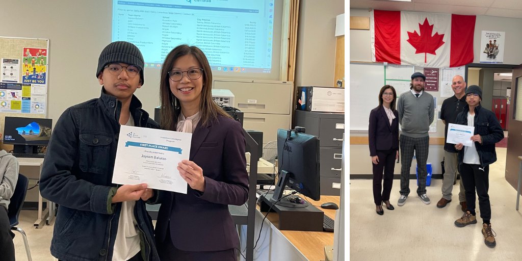 JA_of_BC's tweet photo. Congratulations to Jayson Baluran from #EcoleKwantlen for placing first provincially in the Quad 3 Investment Strategies Stock Market Challenge! Thank you, Sarah Wong, from program supporter @nicolawealth for presenting the prizing. https://t.co/rwoYxxSBFF @Surrey_Schools https://t.co/FRHMN3ZclP