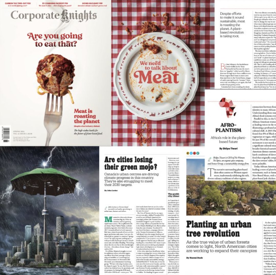 Looking for some meaty #EarthDay reading? Get your hands on a copy of our spring magazine. Last week, we shared our thought-provoking Plant Power package. This week we're rolling out our sustainable cities section - more to come! #cdnpoli 🌎👇 corporateknights.com/issues/2024-04…