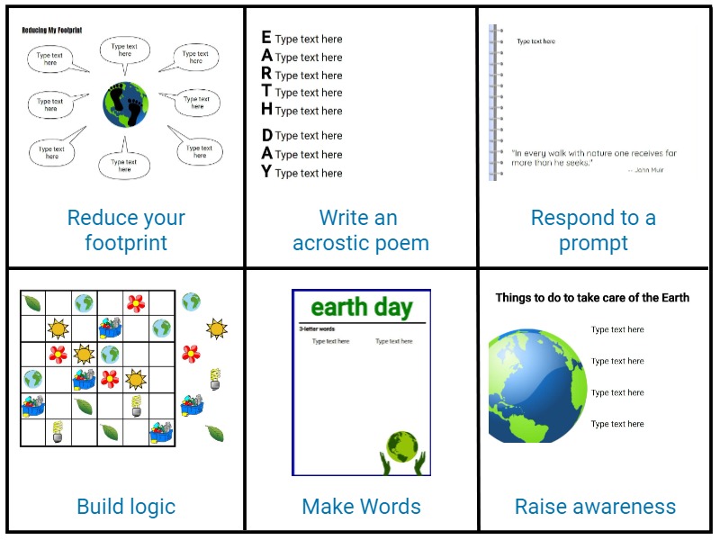 Are your plans in place for #EarthDay? 🤔💭🌍 Share this #Wixie choice board with students and let them decide which project to complete. wixie.com/o171791