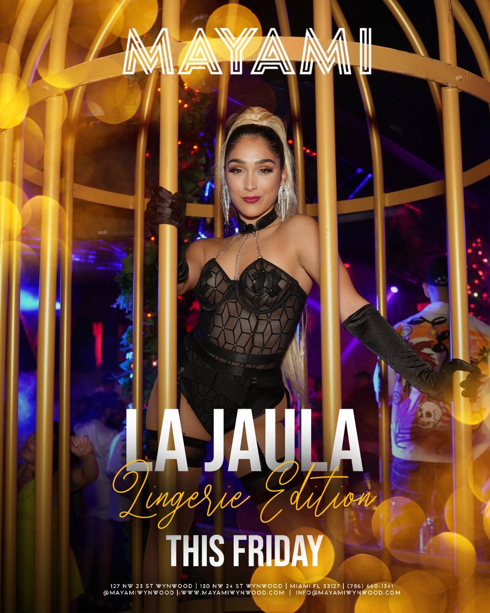 Unleash your wild side at La Jaula: Lingerie Edition this Friday night ✨

Don't miss out—reserve your escape now: l8r.it/mf3W

#Mayami #Wynwood #ExploreMiami #WynwoodMiami #VisitMiami #WynwoodLife #MayamiWynwood #MiamiLife #MiamiNightlife #WynwoodEvents