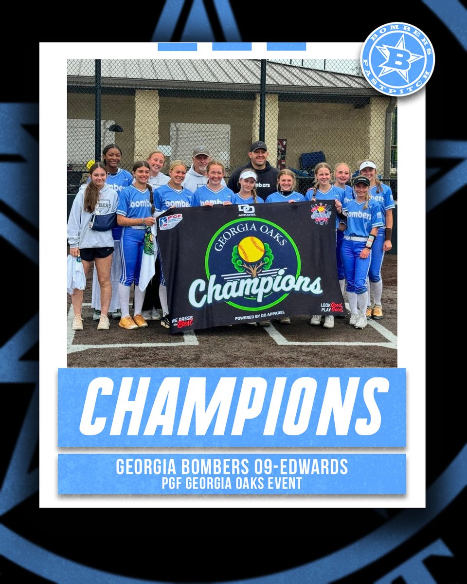 Congrats to the Georgia Bombers 09-Edwards team for winning the PGF Georgia Oaks event! #champions #bombernation