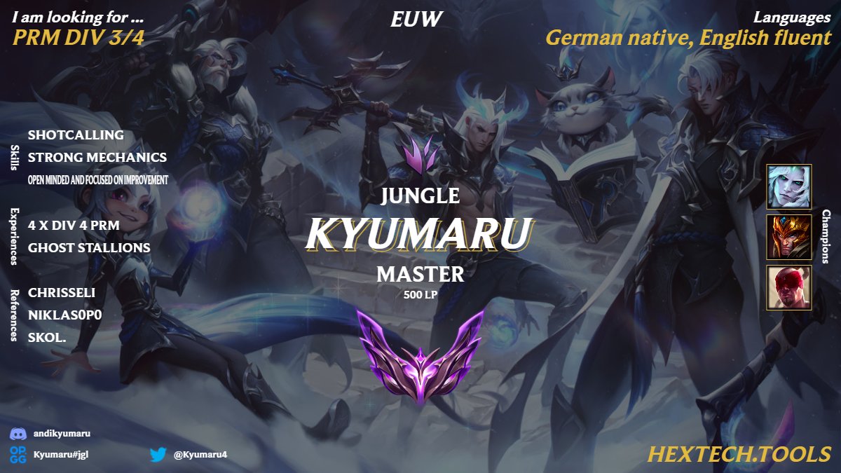 Kyumaru4's tweet photo. Nach einem weiteren Split mit tollen Menschen bei den @GhostStallions, gehe ich diesen Split wieder LFT und suche nach einer neuen Herausforderung! (Nur Liebe für mein Team❤️).

Ich freue mich über jeden RT und Like❤️ https://t.co/gBd7UbTx0q