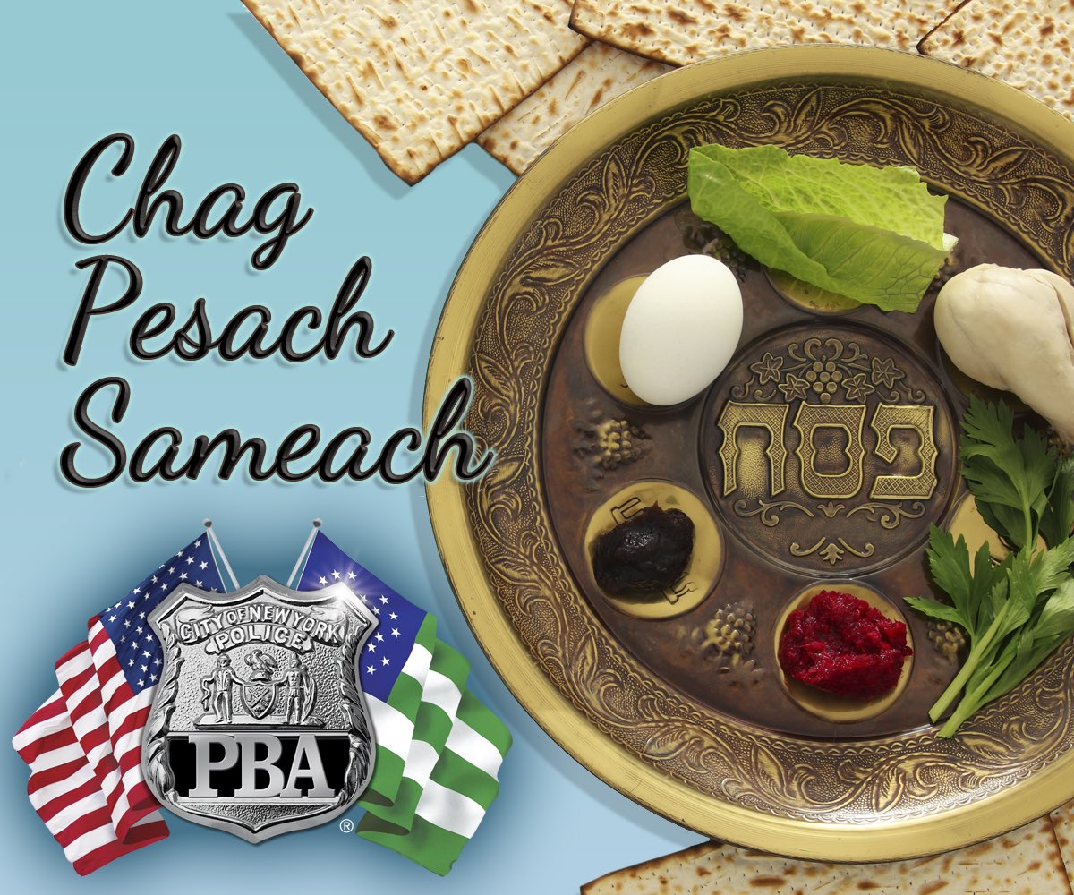 Chag Pesach Sameach to our @NYPDSHOMRIMSOCI brothers and sisters and all Jewish NYers. Wishing peace and safety to all who are gathering to celebrate this first night of #Passover.