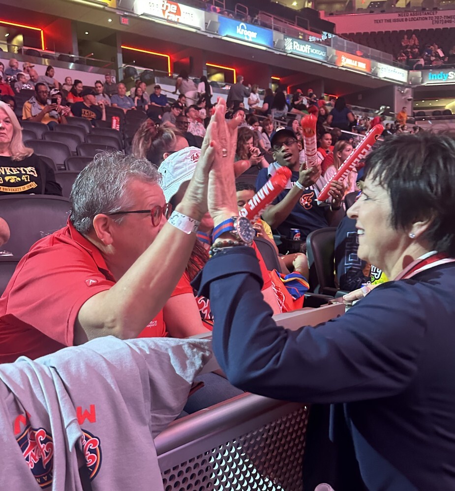 Our President and COO Dr. Allison Barber shared an incredible moment with one of our season ticket holders at our @WNBA Draft Party ❤️ Read more: bit.ly/3Qd85Bk