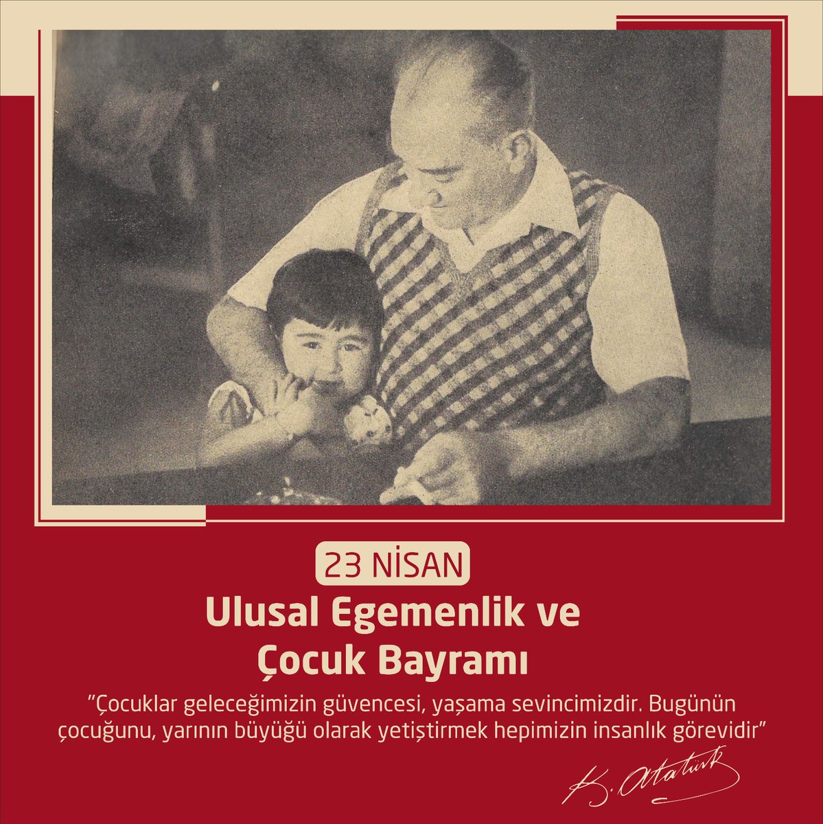 #AİÇÜ ailesi olarak #TürkiyeBüyükMilletMeclisi'nin kuruluşunun 104'üncü yılı ile #23NisanUlusalEgemenlikveÇocukBayramı'nı kutluyor, bu vesile ile Cumhuriyetimizin kurucusu Gazi Mustafa Kemal Atatürk'ü saygı ve minnetle anıyoruz.

#AğrıİbrahimÇeçenÜniversitesi #DoğudanYükselenIşık