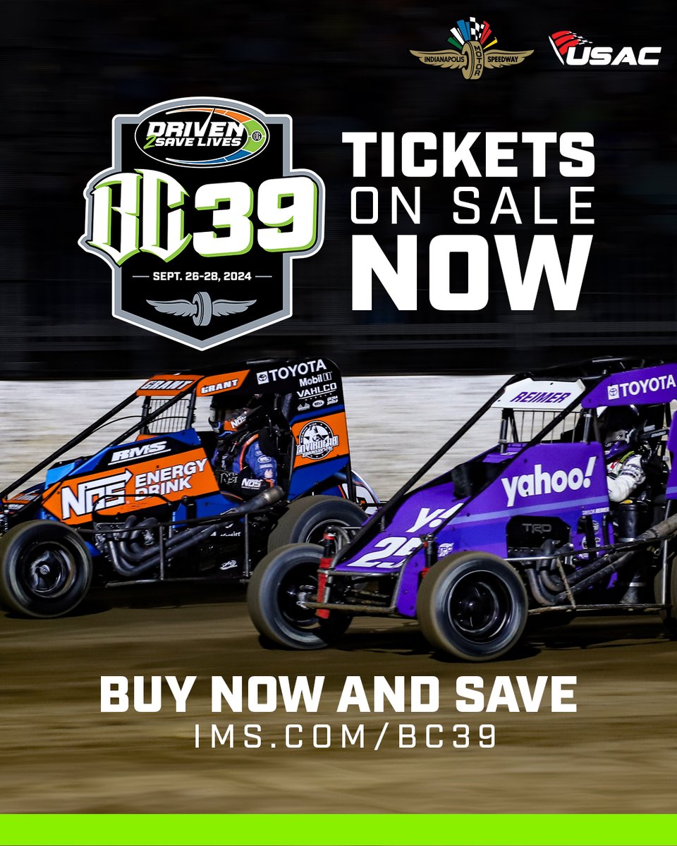 ON SALE NOW: Tickets to the @Driven2Save #BC39! We've got three nights of incredible @USACNation action in store for you this fall, and now you can reserve your spot. We'll see you there! 🎟️ >>> IMS.com/BC39