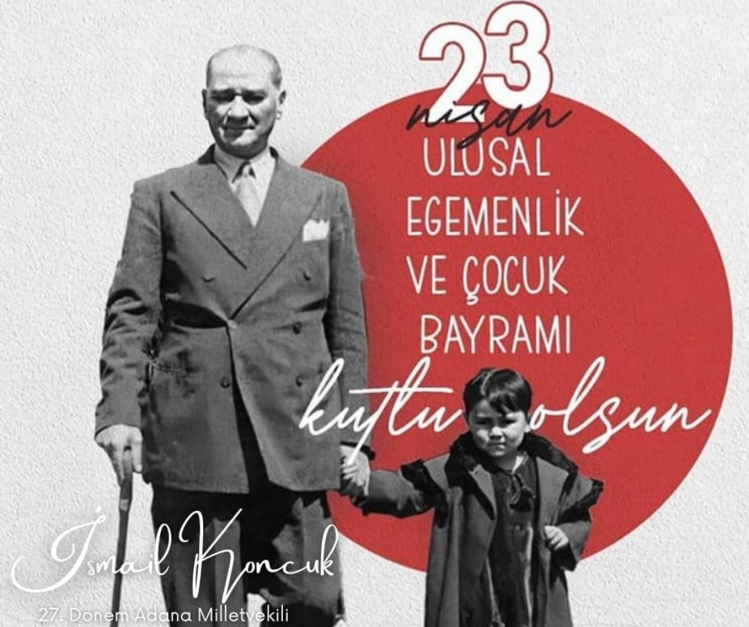 23 Nisan Ulusal Egemenlik ve Çocuk Bayramı ve TBMM'nin açılışının 104. Yılı kutlu olsun. 'Hakimiyet kayıtsız şartsız milletindir.' anlayışı ile, ulusal egemenlik kavramını ve bu kavramı, ancak Türk çocuklarının varlığı ile, mümkün görerek, bu kutlu günü, çocuklarımıza armağan