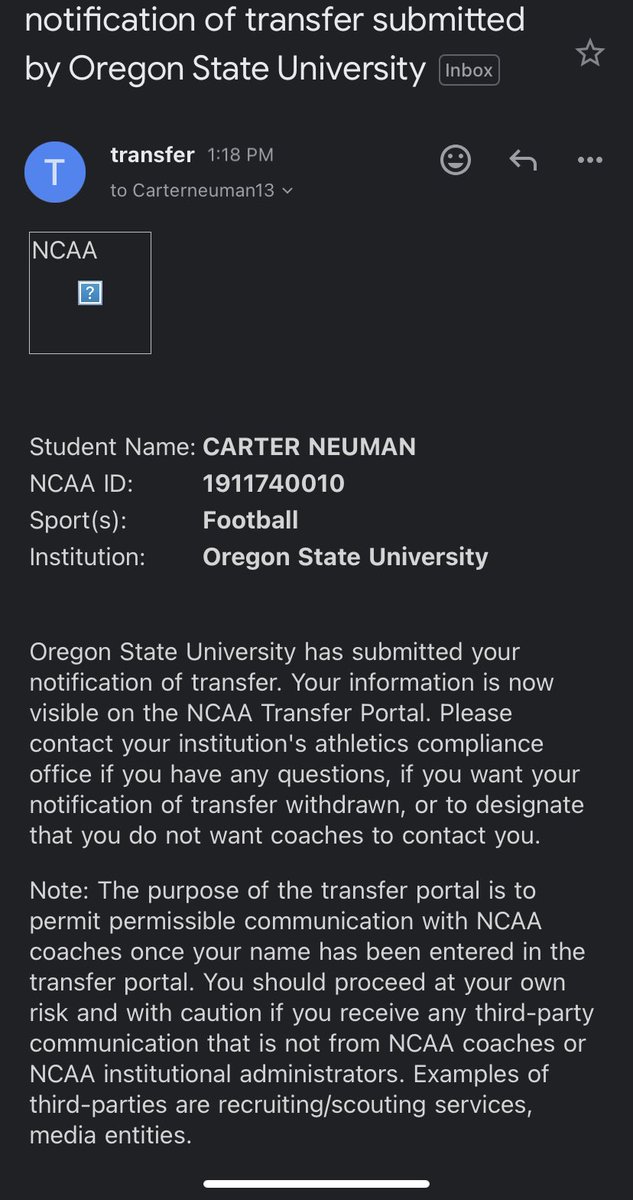 I want to thank Oregon State, my teammates and coaches for the memories and opportunity here. I have decided to enter my name into the transfer portal as a graduate transfer with 2 years of eligibility remaining.