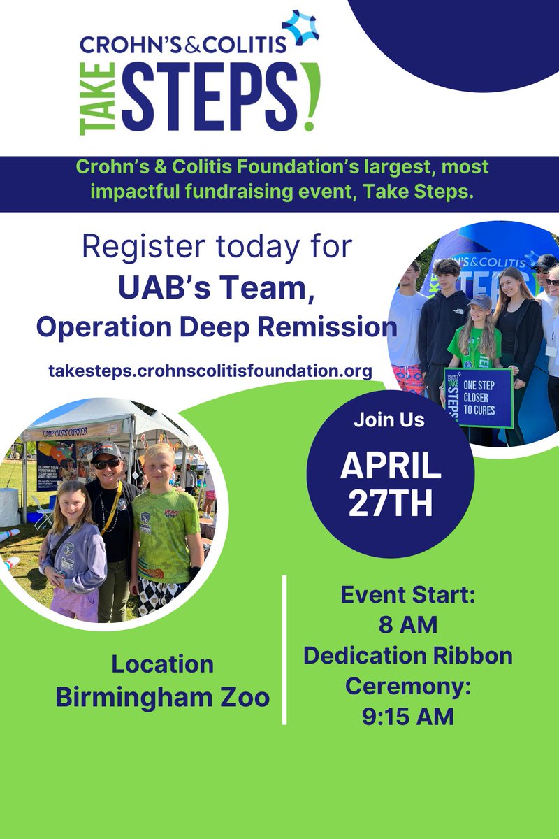 Excited to celebrate National Volunteer Week by participating in our local AL/NW FL ChapterTake Steps event for @CrohnsColitisFn! This Saturday @BirminghamZoo!
