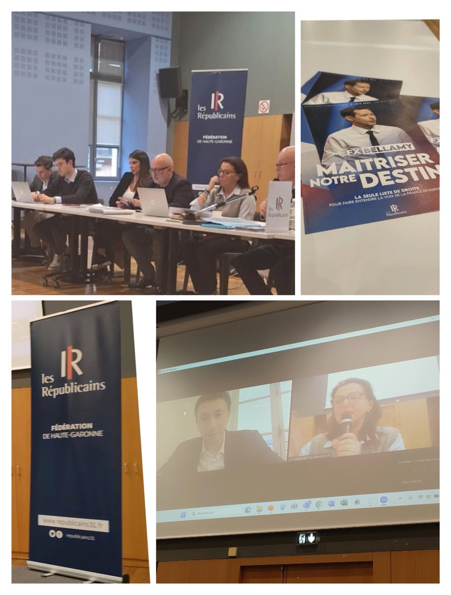 lcgiraudmorel's tweet photo. Réunis ce soir en Comité départemental des Républicains de Haute-Garonne.
Présentation de la feuille de route 2024 et des mobilisations à venir ! #LR31

 Rdv vendredi soir à #Toulouse avec #Bellamy !
#Europeennes2024 https://t.co/Vex2kbqbdG