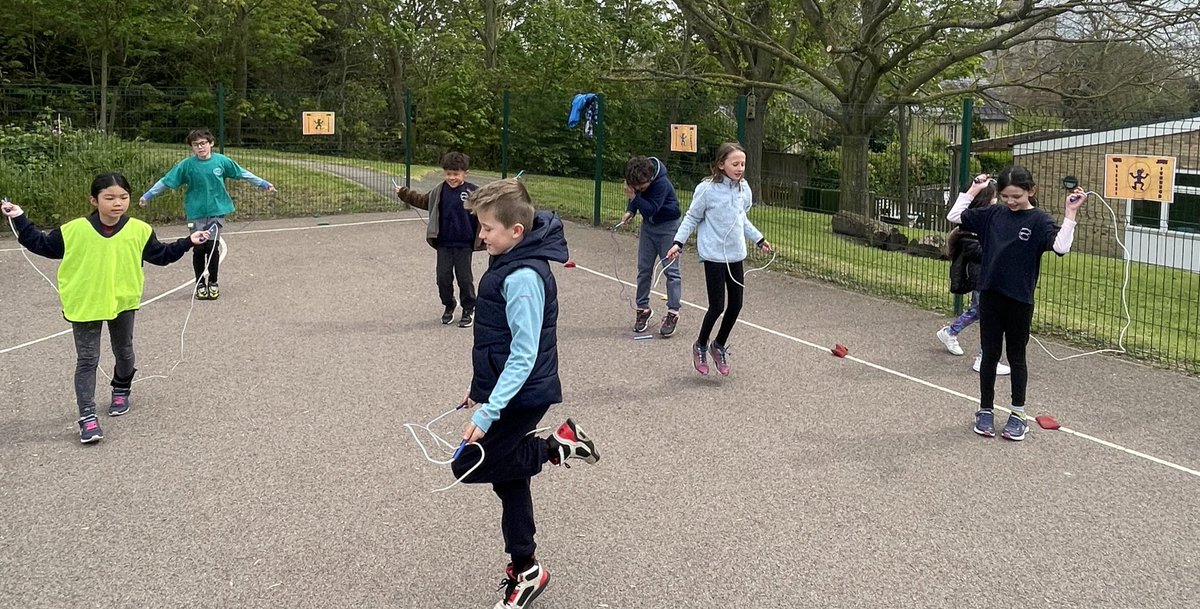 CotonCofE's tweet photo. Jumping into @SouthCambsSSP Skipping Week like….
Look at the elevation on some of those skips! We LOVED the Ninja Challenges that were displayed around the playground! #ChallengeIsKey #CourageIsKey https://t.co/ZyBnax7EVn