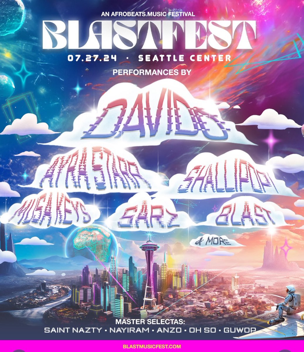 Davido to headline BLASTFEST Afrobeats Music Festival at the 18k capacity Seattle Center 🇺🇸.