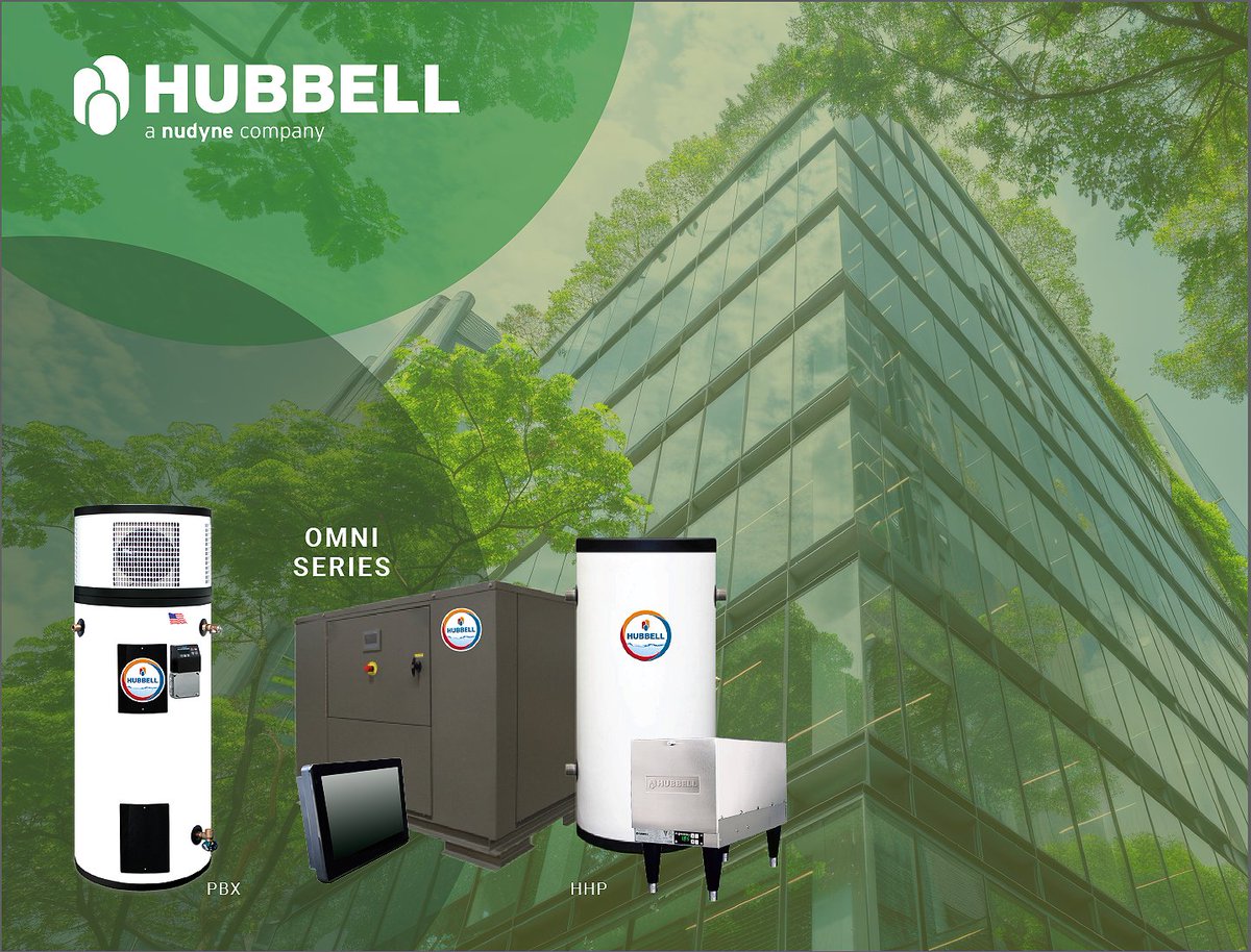 Make every day Earth Day.
Heat pump water heaters perform efficiently and with minimal environmental impact.
Hubbell Omni PBX and HHP offer all that, plus enhanced reliability for your next commercial project.
#EarthDay #HeatPumps #WaterHeaters #EnergyEfficient