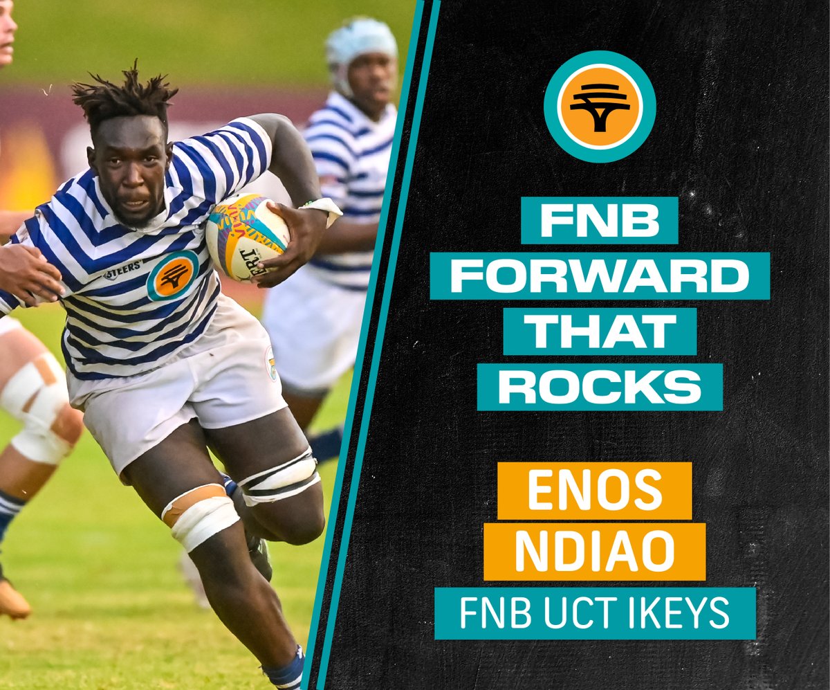 Well done to @ikeytigers powerhouse Enos Ndiao who was voted as the FNB Forward That Rocks! He wins a cheque for R7 500. 

#RugbyThatRocks