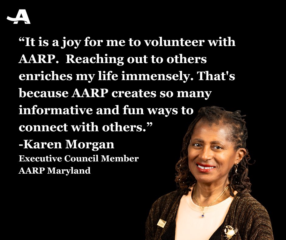 Karen Morgan finds happiness through her role as an AARP volunteer by engaging in the enjoyment of connecting with others and offering supportive resources to help individuals 50 and older choose how they live as they age. #NationalVolunteerMonth #VolunteerSpotlight