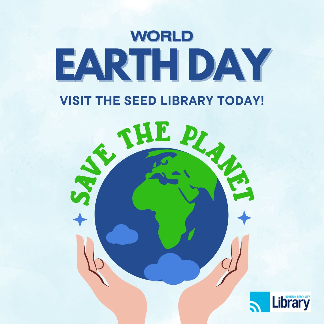 Happy Earth Day! 🌍 Celebrate by nurturing our planet's biodiversity. 

Visit our library's Seed Library today and discover how you can grow a greener future! 🌱📚

Here's a sneak peek: instagram.com/reel/C6EcFVJx_…

 #EarthDay #SeedLibrary #GrowGreen #BoyntonLibrary