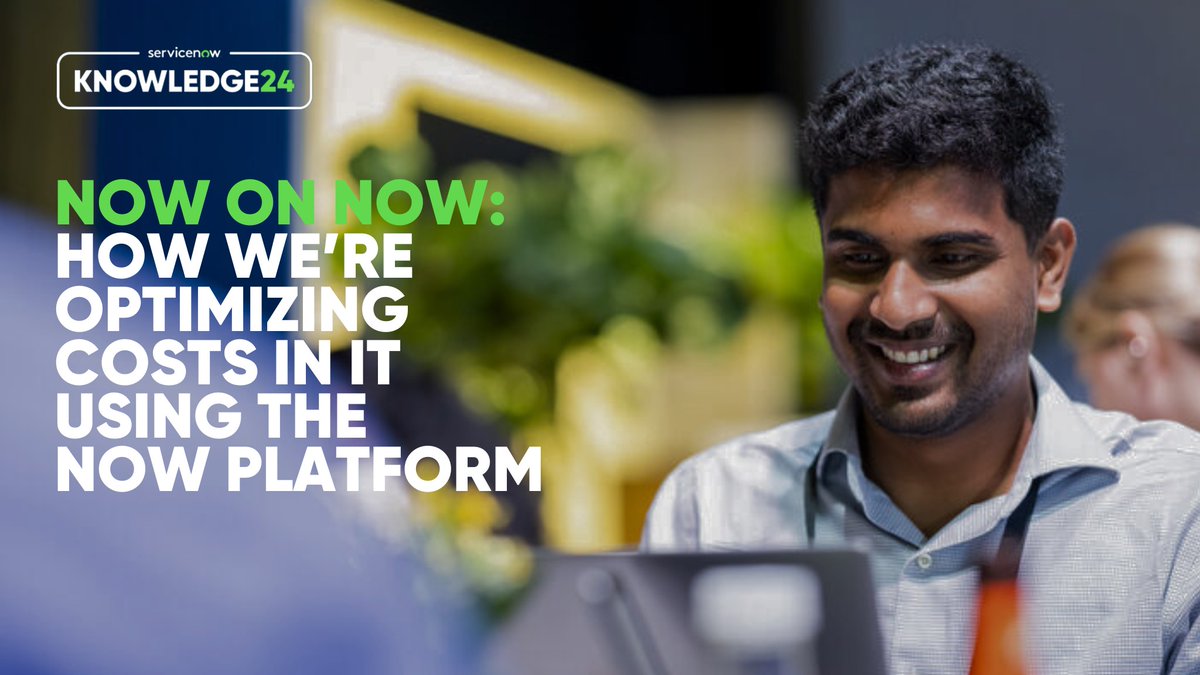 jaybray11's tweet photo. Want to learn how you can utilize the Now Platform to cut IT costs? We're sharing the strategies we use to optimize IT costs daily during this #Know24 session. Register here: https://t.co/b4AA3gObN6 https://t.co/c033KXj6ud
