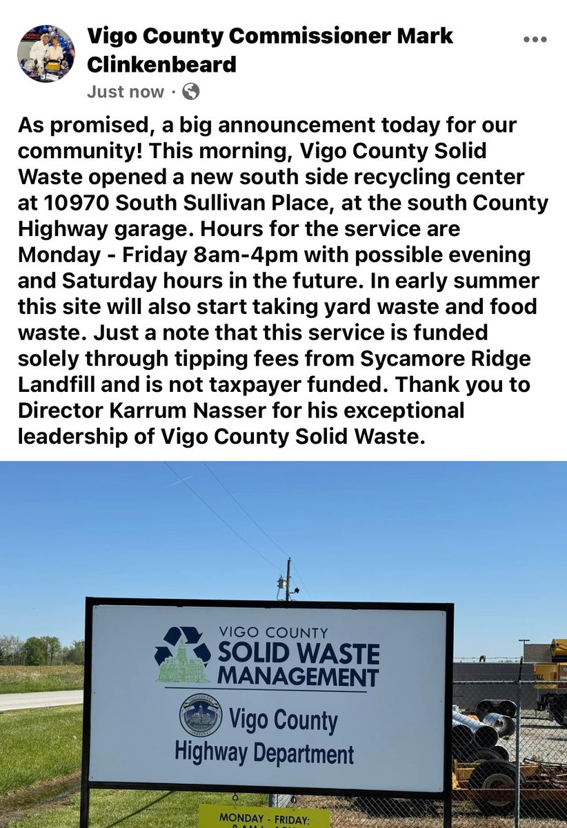 Another great collaboration between the City and County administrations, as well as Kenny Depasse and Republic Services. #lovewhereyoulive