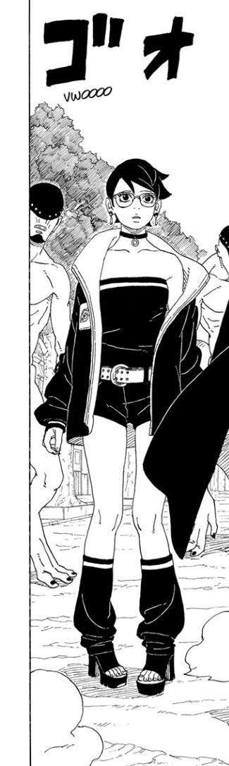 anim3up's tweet photo. Meanwhile here’s Pinky’s ACTUAL offspring: 

1. Can’t take out Fodder Ninja grimes 

2. Knocked knees around Boruto-kun; damsel &amp; ship bait 

3. Almost blew their cover until Sumire saved them …. Again! 

4. Horrible outfit. Is she tryna seduce Shikamaru or?.. (Pedo Mangaka) https://t.co/KgHW1HEwaA