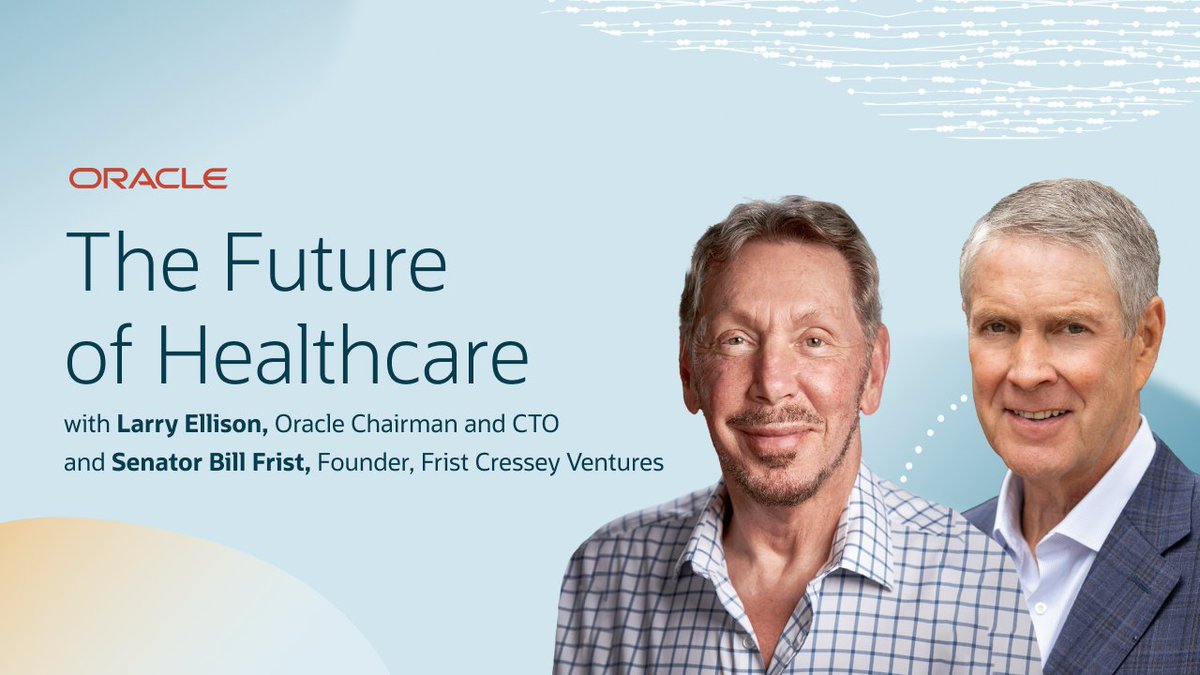 Tomorrow! Join @larryellison and @bfrist to hear how technology can improve healthcare globally. Register now and tune in live to the Oracle Health Summit: social.ora.cl/6015bTMt3