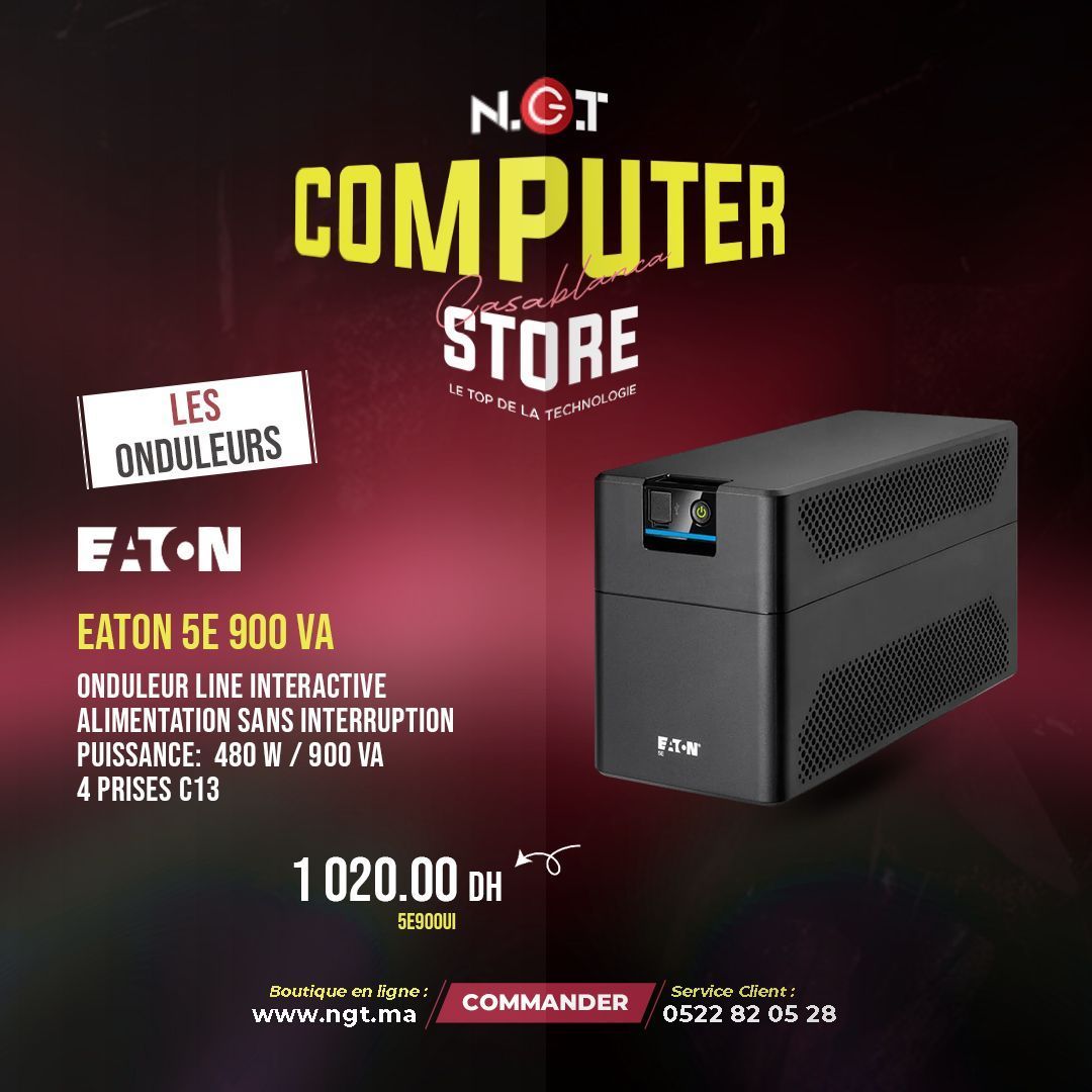 NGTMaroc's tweet photo. Faites le Choix de la Qualité et de la Fiabilité avec NGT et #Eaton
Découvrez notre #Onduleur Line-interactive Eaton 5E 900 USB - 480 W/900 VA - 4 prises C13 (5E900UI)
🔗 https://t.co/bUg3fBITJB 
0522820729 / 0522820528
contact@ngt.ma
#Casablanca #Maroc #Onduleur #OnduleurMaroc https://t.co/uyphfkmT78