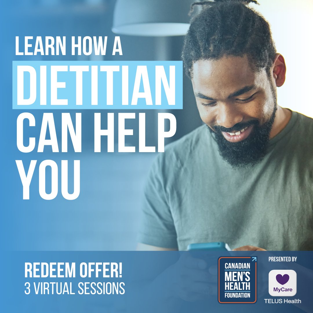 #DYK registered dietitians can help with prevention & management of health conditions like #diabetes & #heartdisease? Learn more about working with a #dietition plus get a limited time offer on up to 3 virtual sessions with @TELUSHealth! → dcm.tips/3U9mCR3 #MensHealth