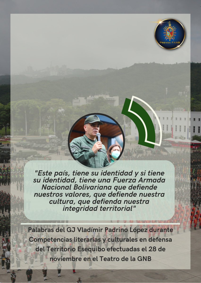 🗓️ #22Abr || La FANB al igual que su pueblo, es profundamente nacionalista, cargada del espíritu bolivariano, de amor por la Patria, de entrega en la defensa territorial y de deseo de justicia ¡Somos punta de lanza de Independencia!🇻🇪 @PrensaFANB