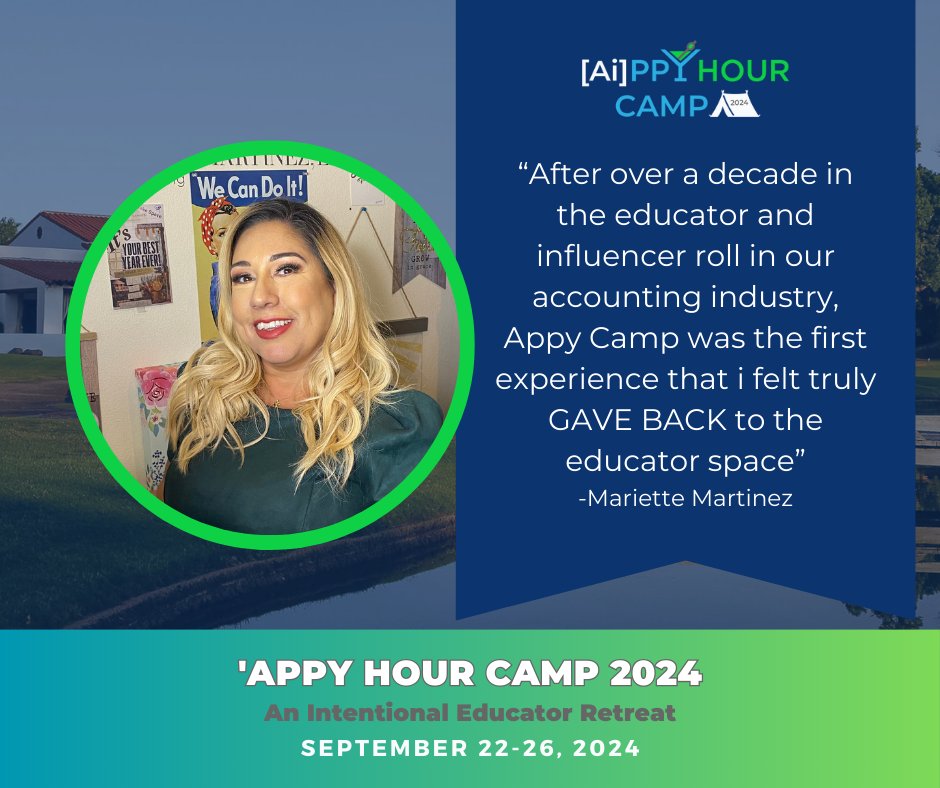 🍸“After over a decade in the educator and influencer role in our accounting industry, Appy Camp was the first experience that I felt truly GAVE BACK to the educator space” -Mariette Martinez🚀 Apply now 👉 loom.ly/OzjBaP8 #AppyHourCamp2024