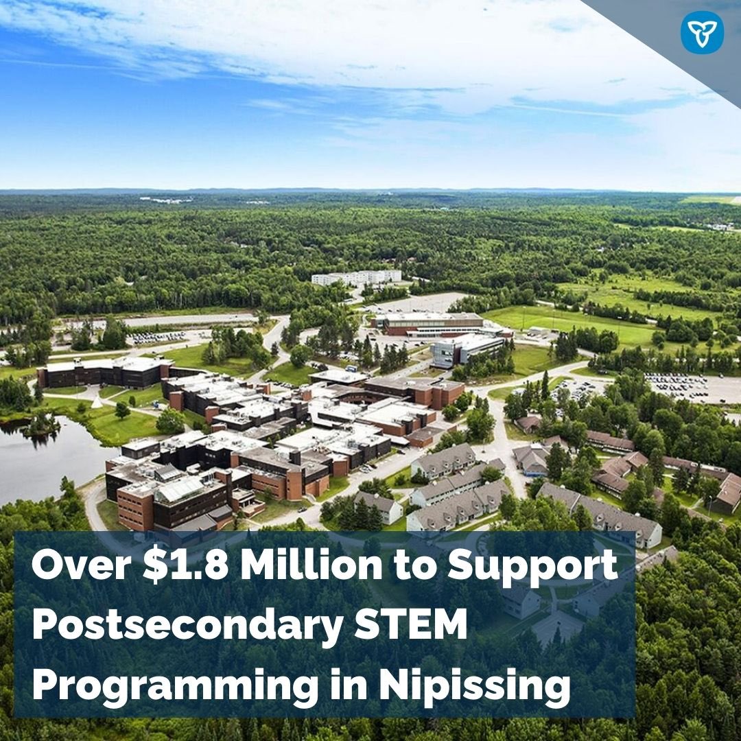 We’re investing $1.8M+ to support postsecondary STEM programming in Nipissing.

With this investment, @CanadoreCollege & @NipissingU will be able to continue their successes in training students for the skills necessary for the STEM careers of the future.

fedeli.com/2024/04/22/ove…