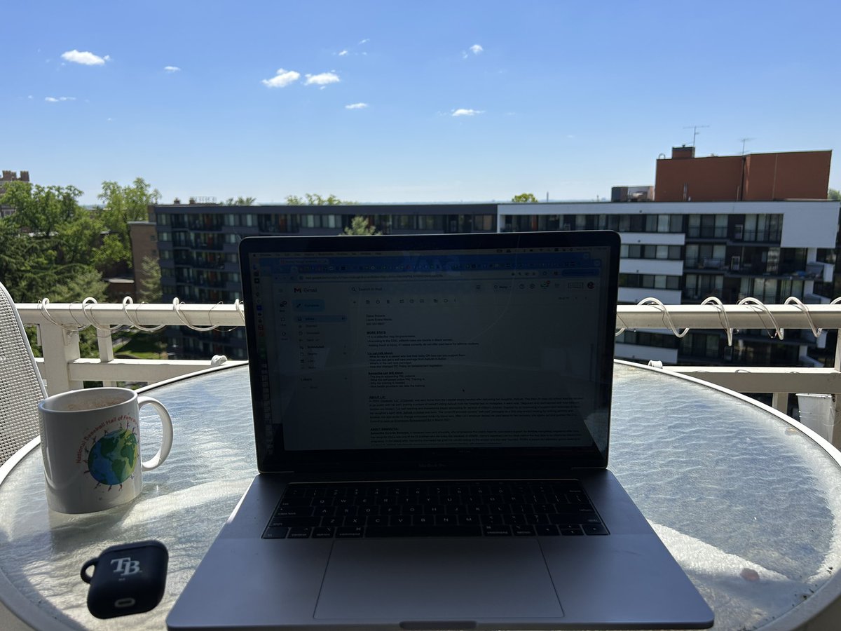 Where else would my #office be on #EarthDay? #MotherEarth #savetheplanet #enjoytheplanet #freelancelife #balconyview #viewfromhere #Mondayvibes #DC #DClife