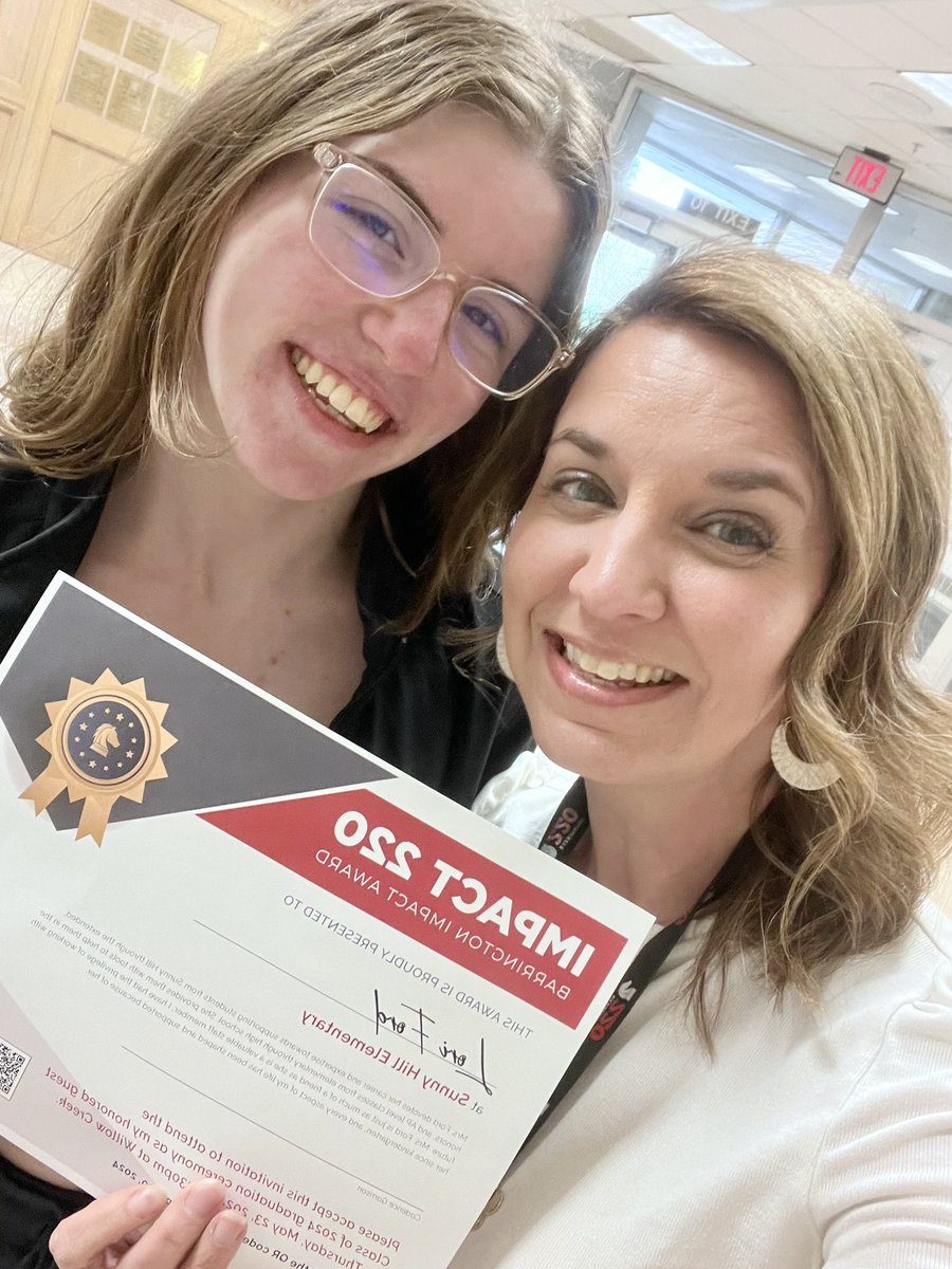 What a gift to walk alongside this senior from her early days <a href="/SunnyHill220/">Sunny Hill Elementary School</a> until now. Thankful for her thoughtfulness with this recognition- the most meaningful a teacher can receive. I will be cheering her and her peers along at graduation- and beyond! #unifiedfor50 #impact220