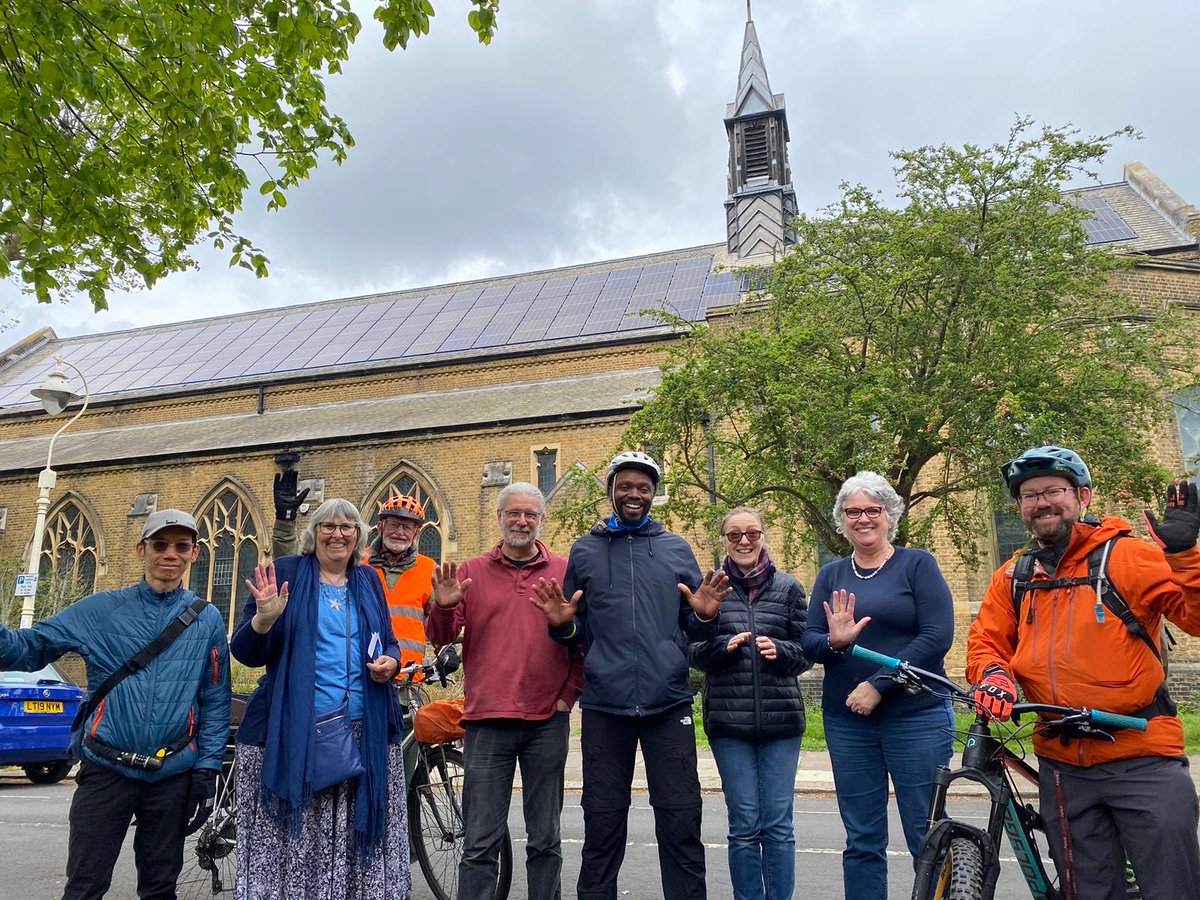 On Earth Day ⁦@Lustherev⁩⁦ & team cycled & visited all 14 silver Eco-churches in Willesden including ⁦@stpaulsealing⁩. Our solar panels were admired and our ALMA partners prayed for. Challenge to go for Gold given! ⁦@dioceseoflondon⁩ ⁦@CompCommunities⁩