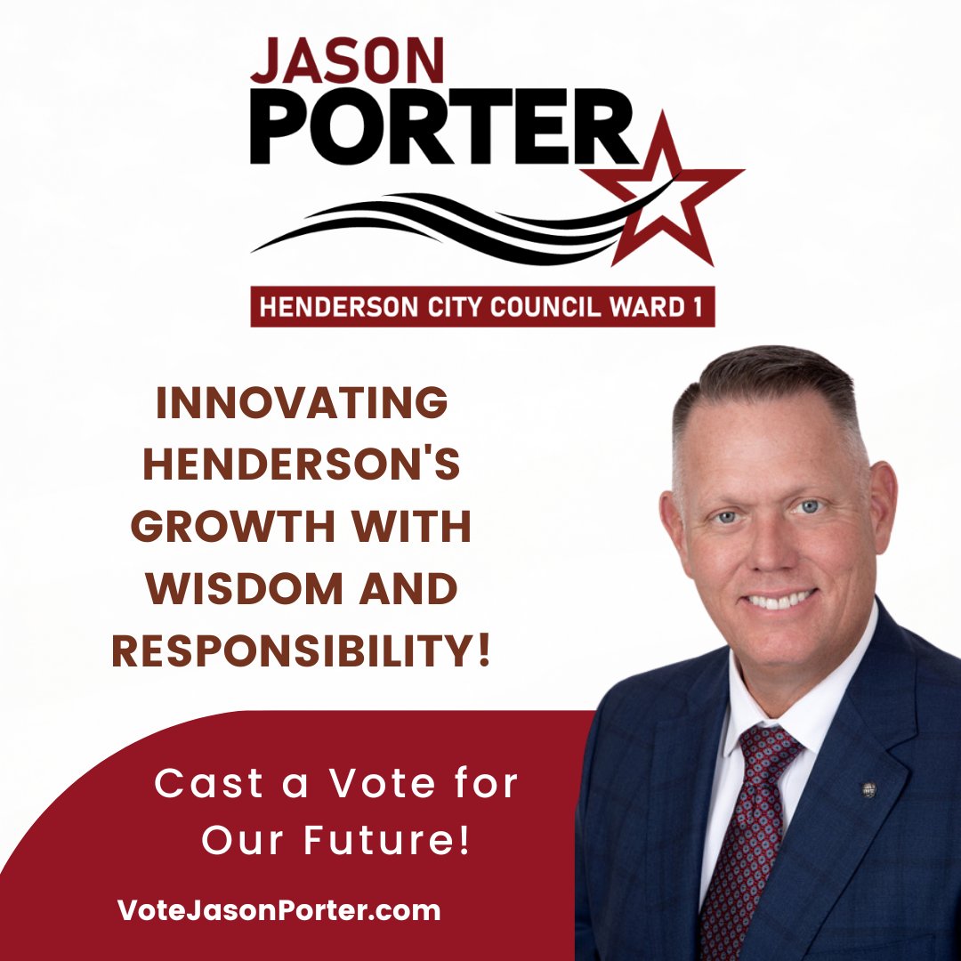 Choose Jason Porter for a leader you can trust! #vote #henderson #citycouncil #ward1