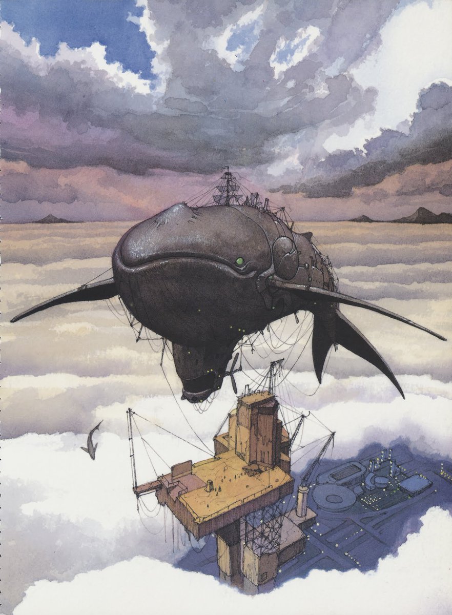 CyberpunkSF's tweet image. Hitoshi Yoneda (米田 仁士) for the artbook "Qvinta Essentia" (Fujimi Shobo Co., 1993)