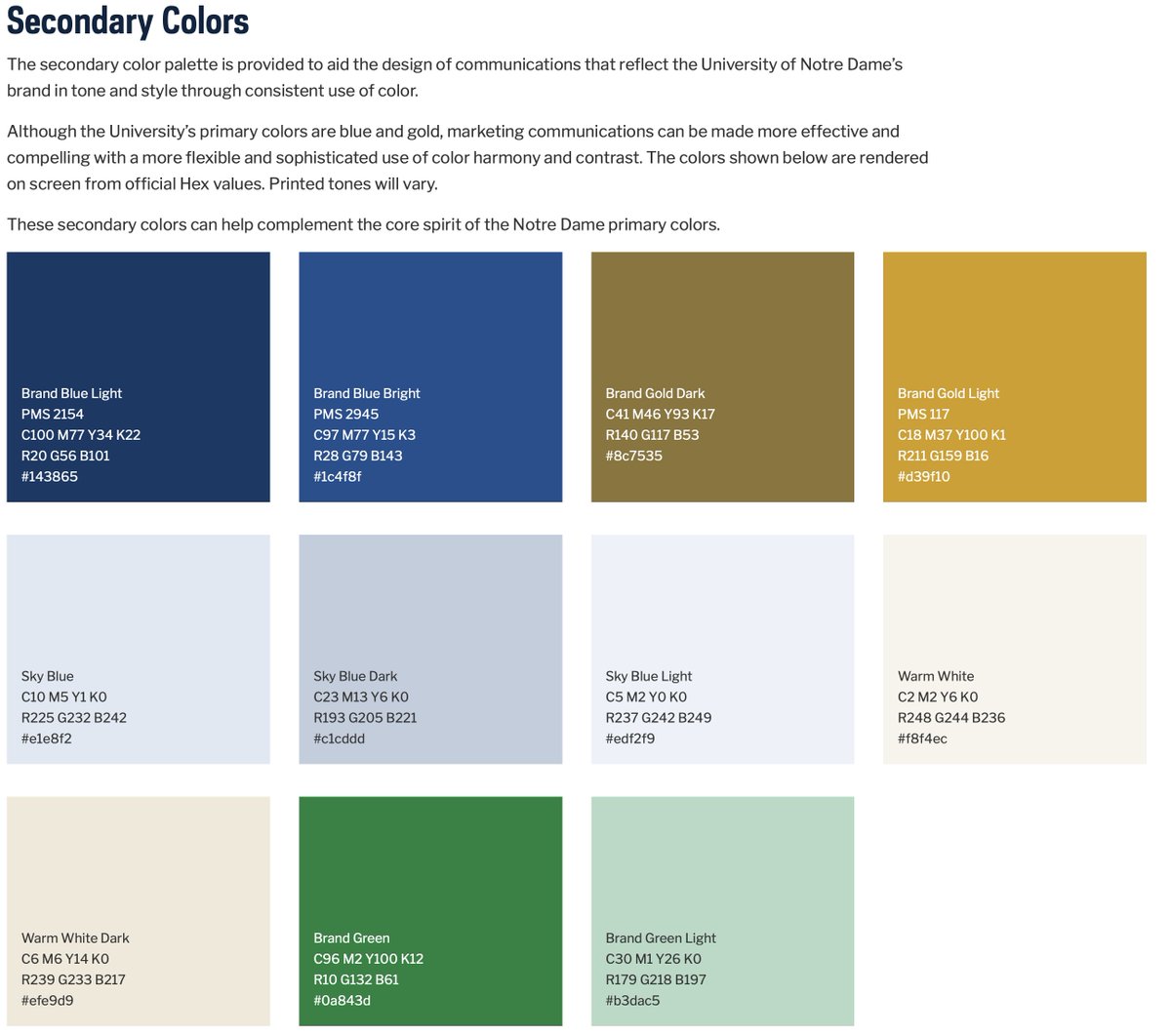 Proud to see Notre Dame's Pantone choice.