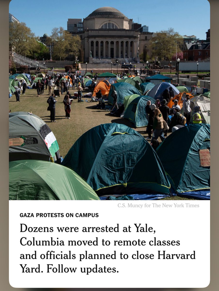 Dear @nytimes - these are not “Gaza protests”. This is a pogrom against Jewish students. Iron your shit out.