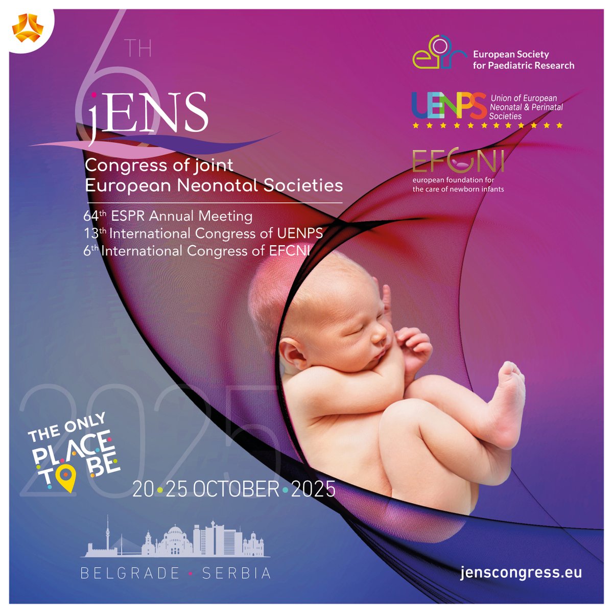 Join us next year for the 6th #jENScongress from 20-25 October in Belgrade 🇷🇸 Mark your calendars for this premier congress in #NeonatalMedicine, to be attended by world-renowned experts in the field and international representatives of the scientific community!