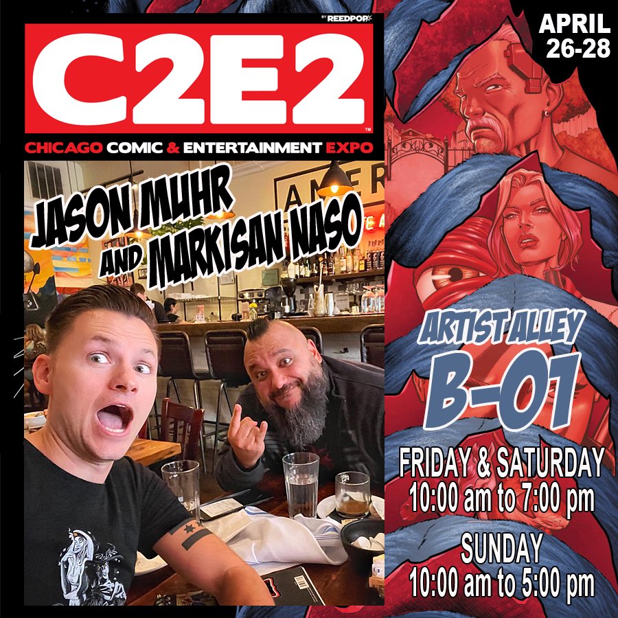 We’ll be at @c2e2 THIS WEEKEND! Hope to see you at the show! @BYTHEHORNScomic @ScoutComics @Marvel #comics #comiccon #c2e2 #indiecomics #convention #voraciouscomic #popculture #comicbooks #chicago