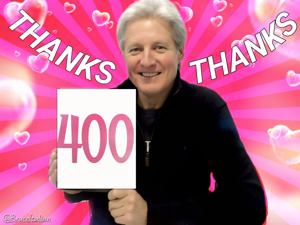 Thank you so much for 4️⃣0️⃣0️⃣ followers‼️ Greetings from Italy 🤗 #BruceBoxleitner #Thanks