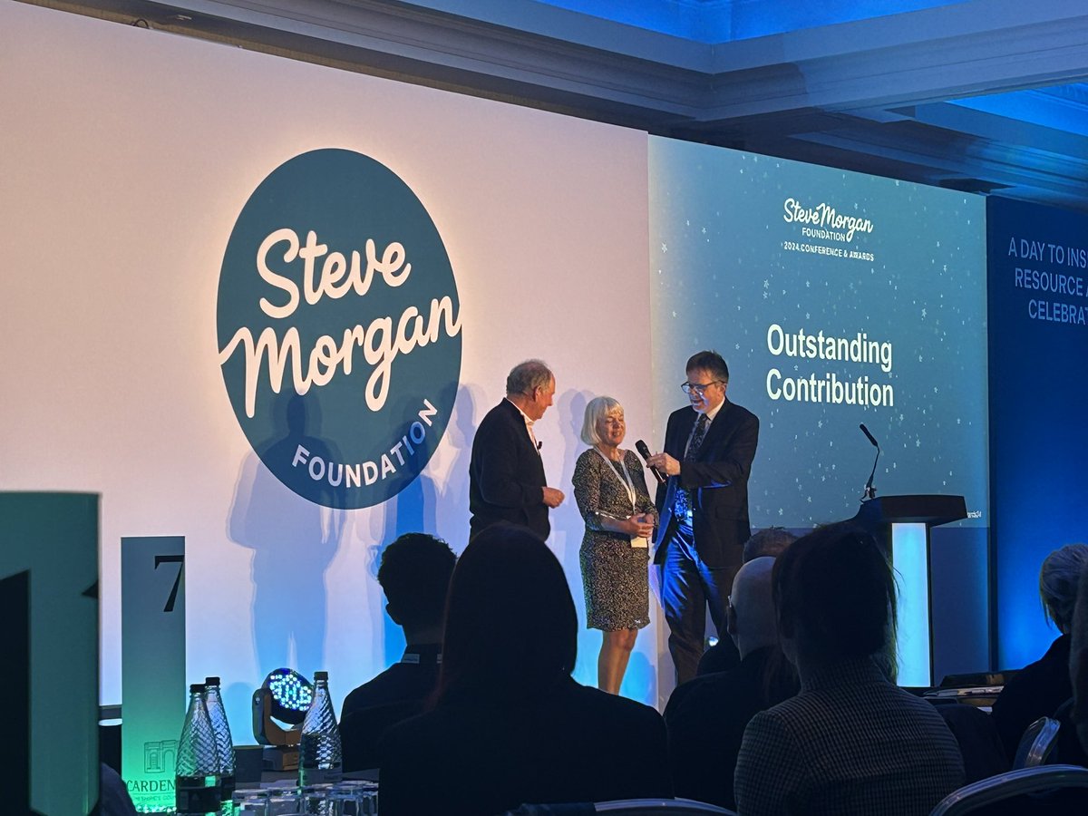 Justly deserved to see Jane Harris receive the Outstanding Contribution award @stevemorganfdn #SMFAwards24 Jane has been a fantastic force for so many of the organisations in the room including @JDRFUK